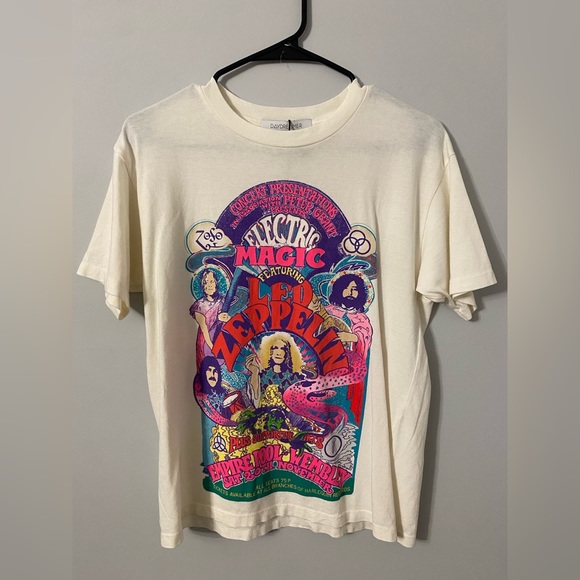 NWT Daydreamer Led Zeppelin Electric Magic Band Relaxed White Tee Size XS - Picture 3 of 5